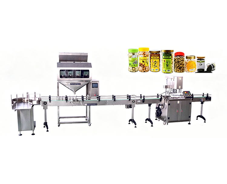 Electronic scale weighing filling screw capping production line