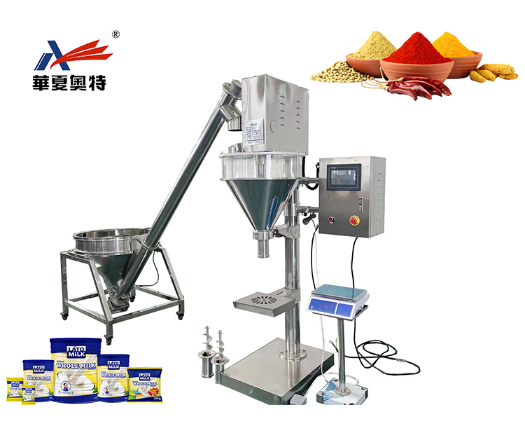 Semi-automatic powder filling and packaging machine